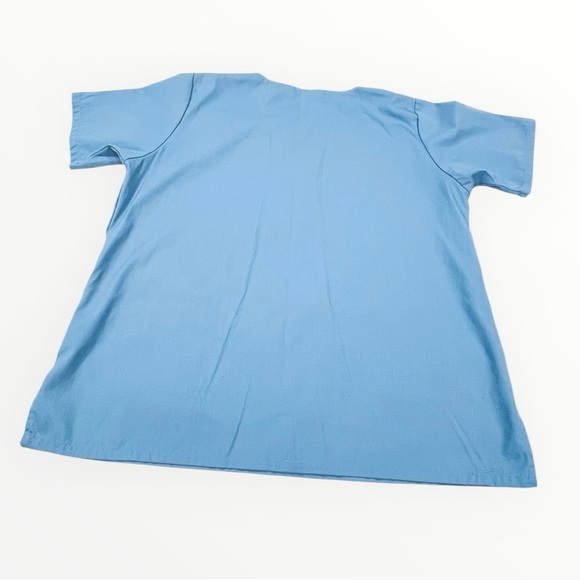 Landau Light Blue V-Neck Medical Scrub Top Unisex - Picture 12 of 12